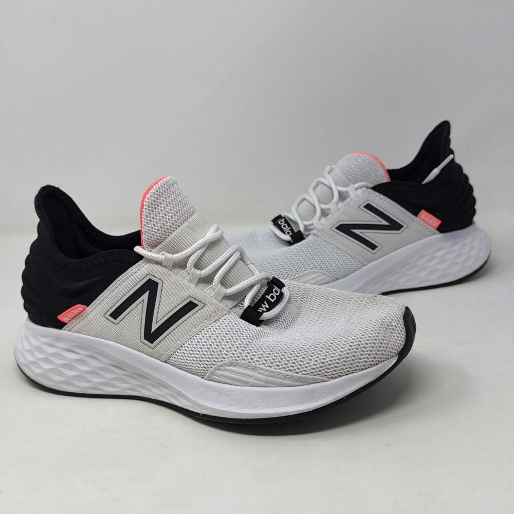 New Balance Fresh Foam Roav Women 7.5 White Black Running Shoes WROAVLW READ
